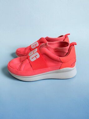 UGG Neon Orange Pink Hi Top Sneakers Size US 9